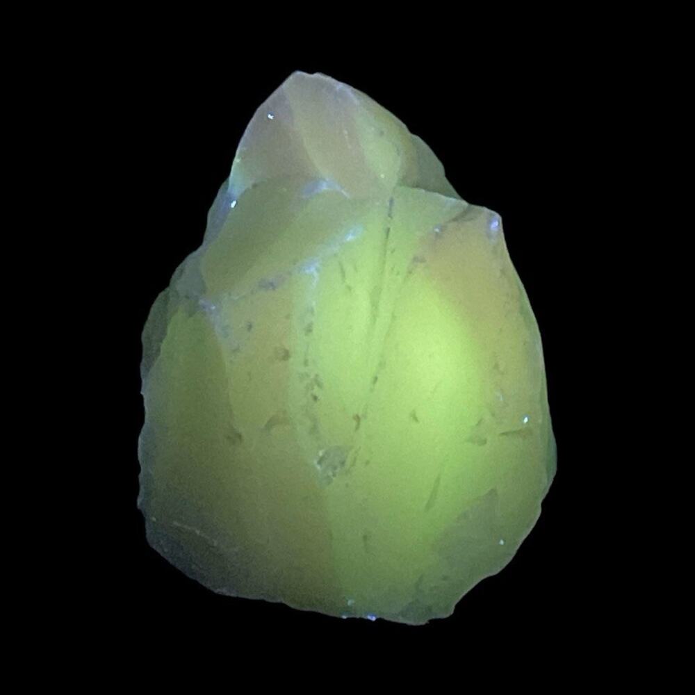 Lime Green‎ Art Glass Cullet Glowing Manganese Slag #5GL151